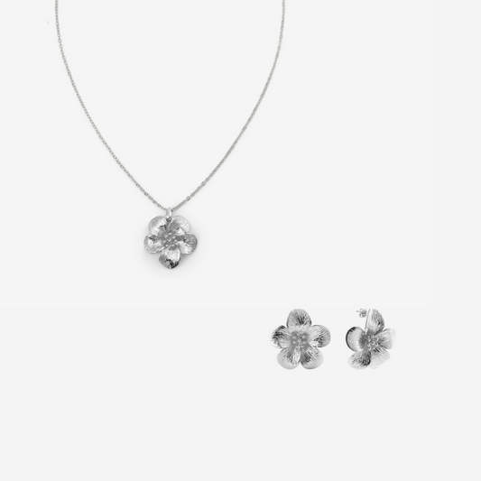 BLUMEN GESCHENKSET Silber
