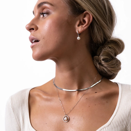 PERLENTROPFEN SET Silber