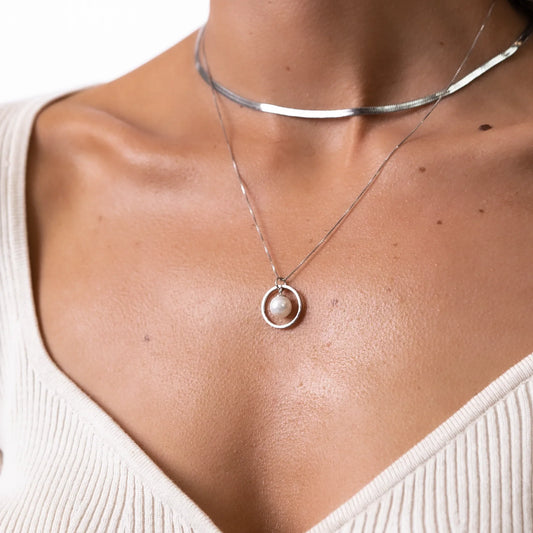 PERLENTROPFEN SET Silber