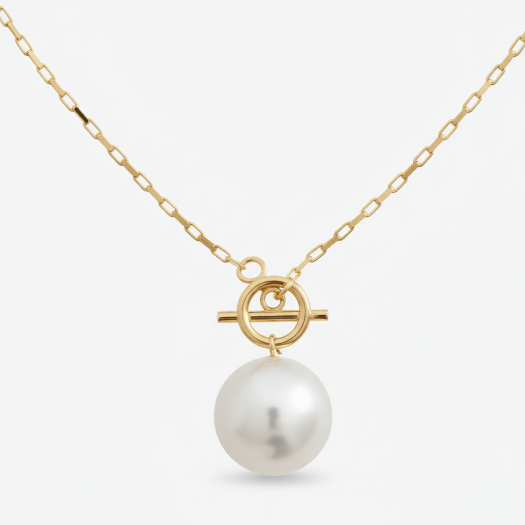 BOLD PEARL NECKLACE Gold