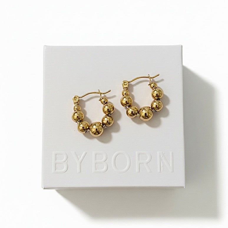 BUBBLE HOOPS EARRINGS Gold