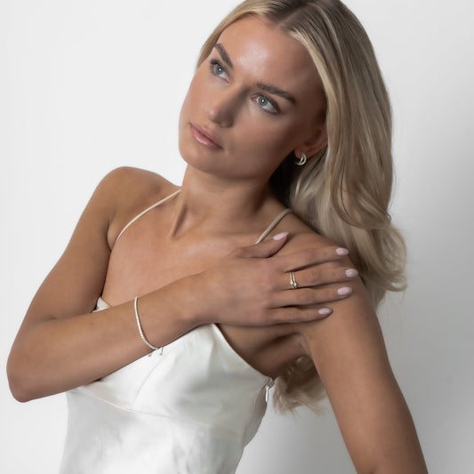 ROUND THIN SOLITAIRE RING Silber