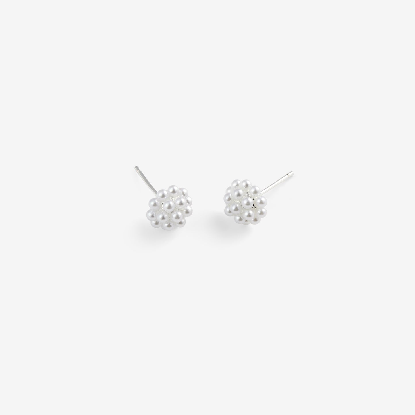 PEARL FLOWER STUDS EARRINGS Silver