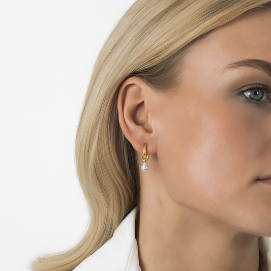 DEWDROP PEARL EARRINGS Gold