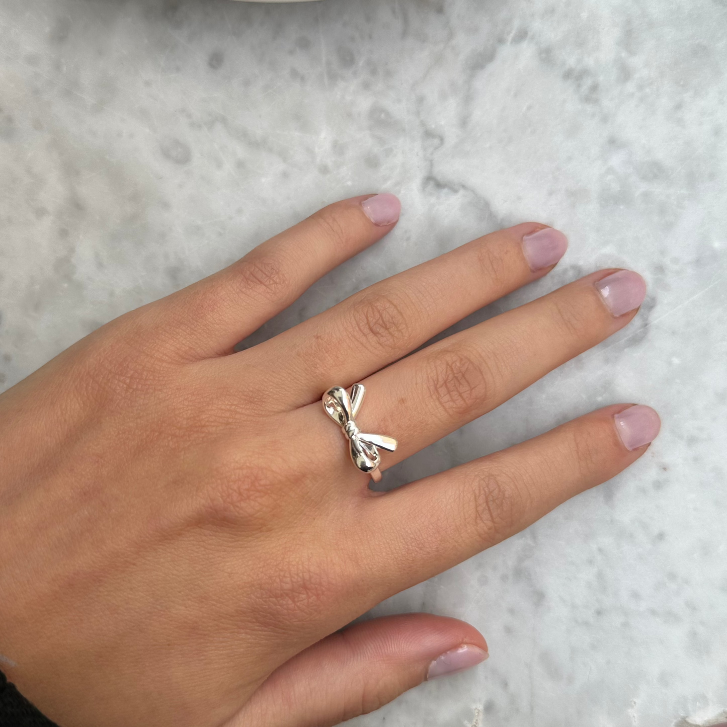 SWEET BOW RING Silber
