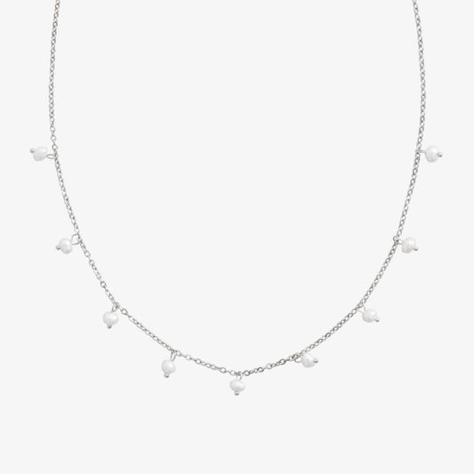DÜNNE PERLENKETTE Silber