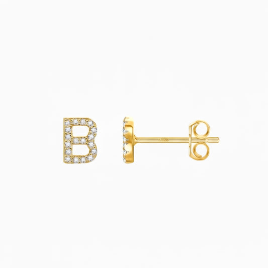 MINI LETTER EARRINGS Gold