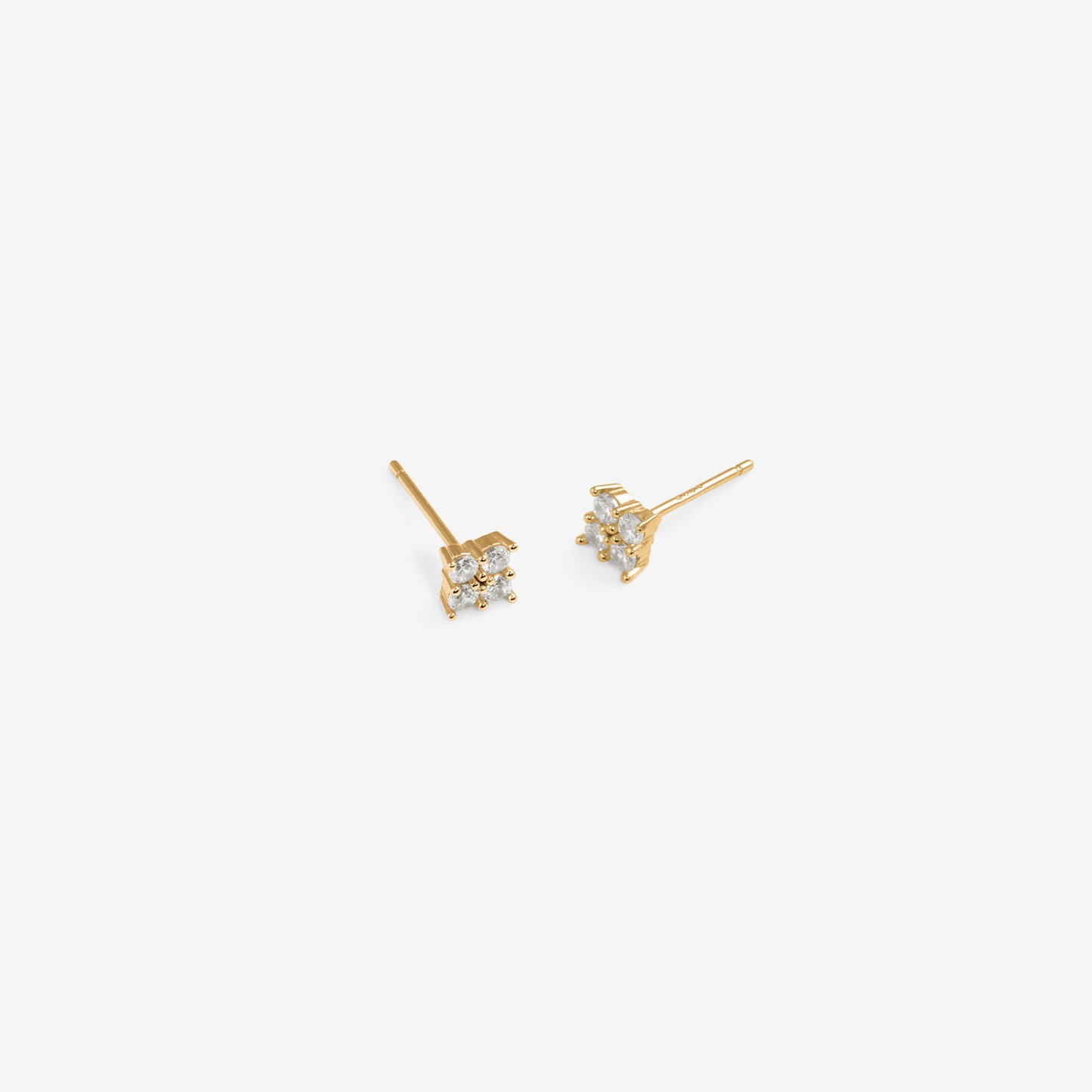 QUADRATISCHE OHRSTECKER MIT ZIRKONIA Gold