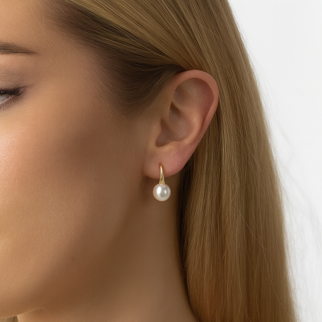 PEARL HOOK EARRINGS Gold