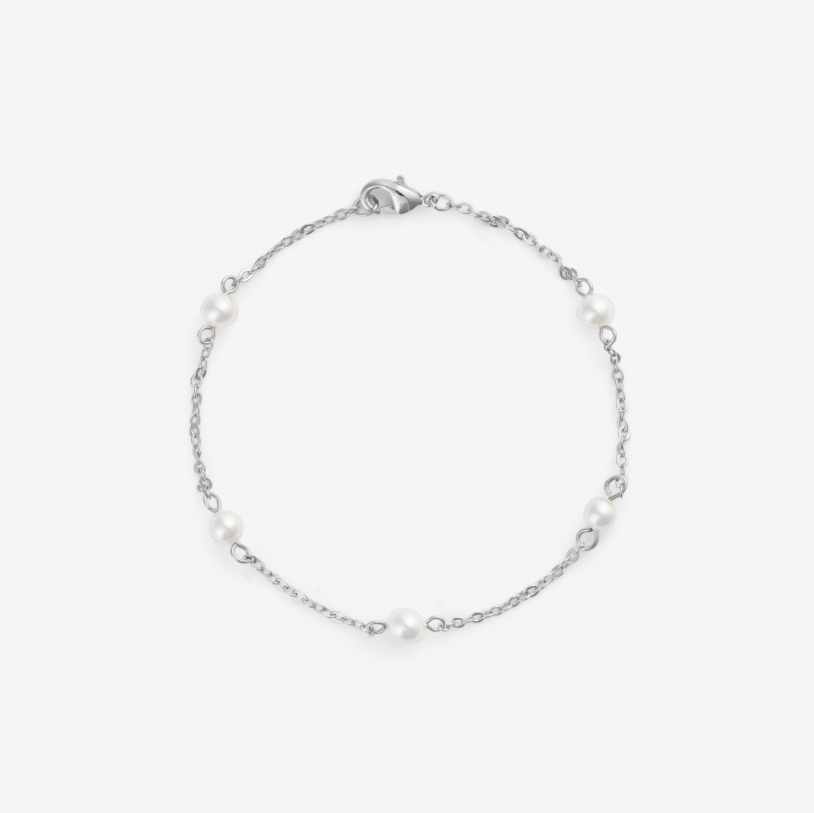 BYBORN Mini Pearl Chain Bracelet Silver