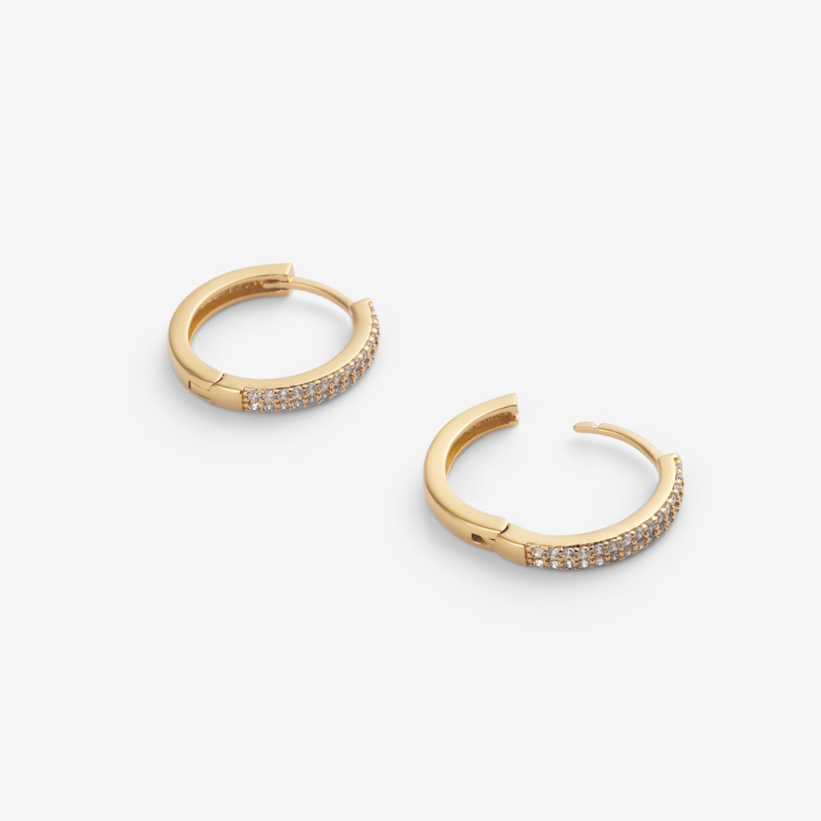 CLASSIC STONE HOOPS EARRINGS Gold