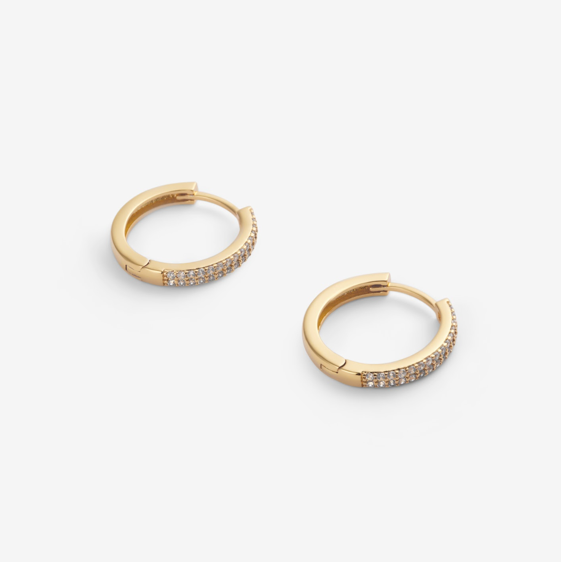 CLASSIC STONE HOOPS EARRINGS Gold