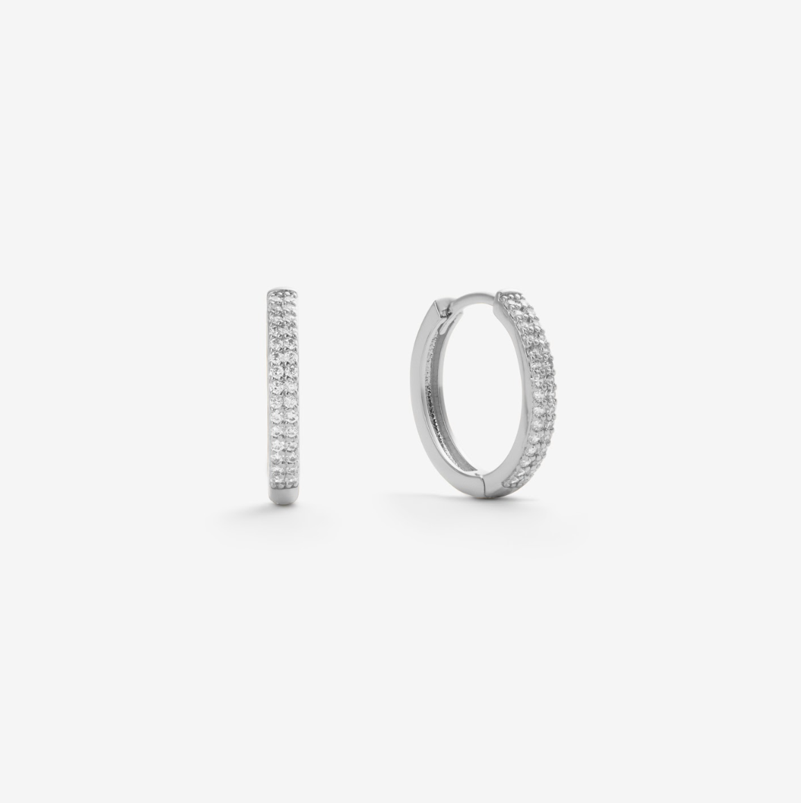 Diamond Hoop Earrings - Sterling Silver Black Diamond Earrings - Black Diamond Hoops - Silver Diamond Earrings - Silver cheapest Black Diamond Hoops