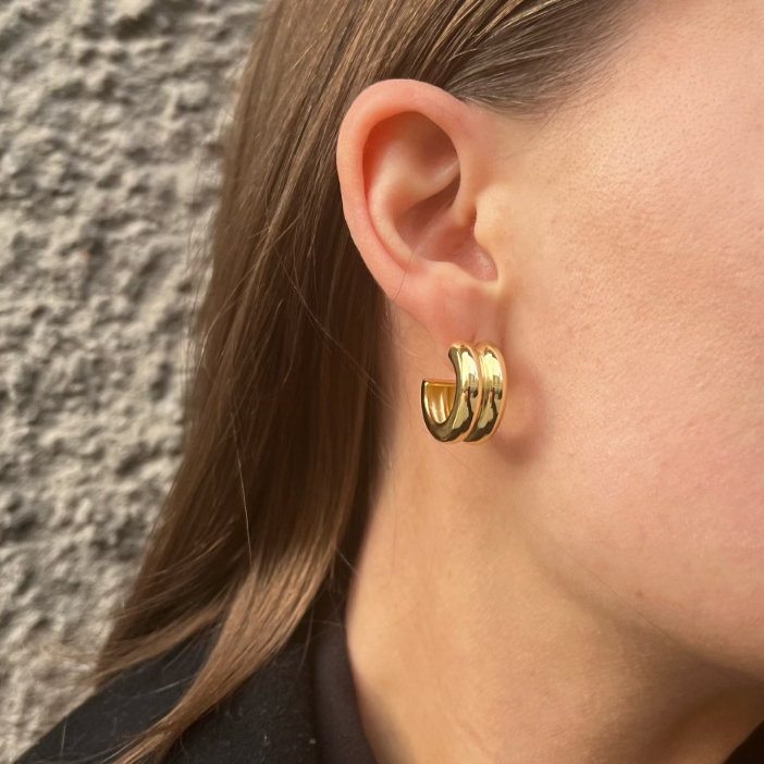 DOUBLE HOOPS EARRINGS Gold