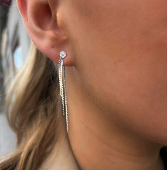 FRONT BACK DANGLE EARRINGS Silver