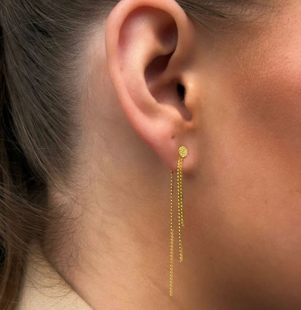 FRONT BACK DANGLE EARRINGS Gold
