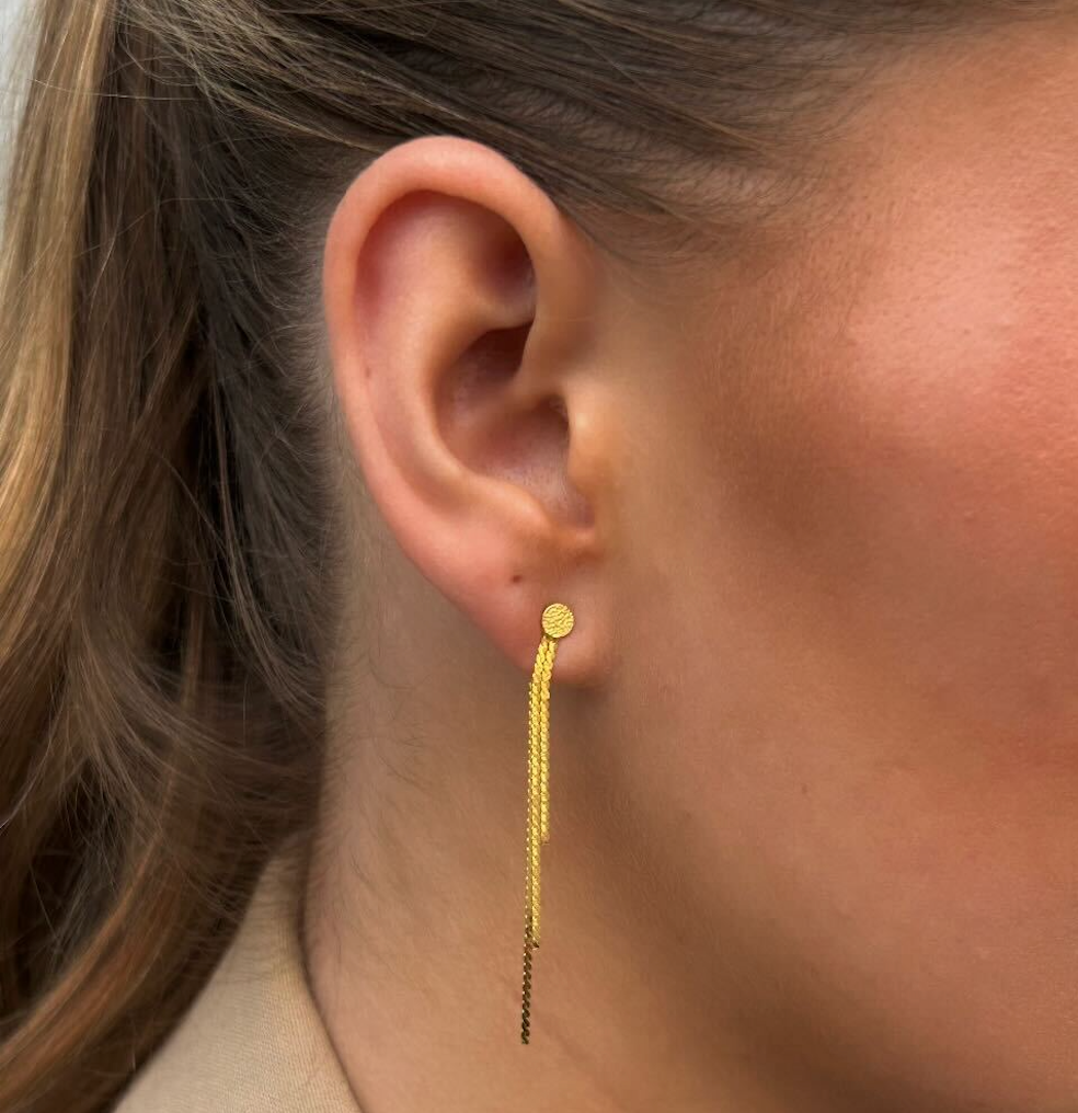 FRONT BACK DANGLE EARRINGS Gold