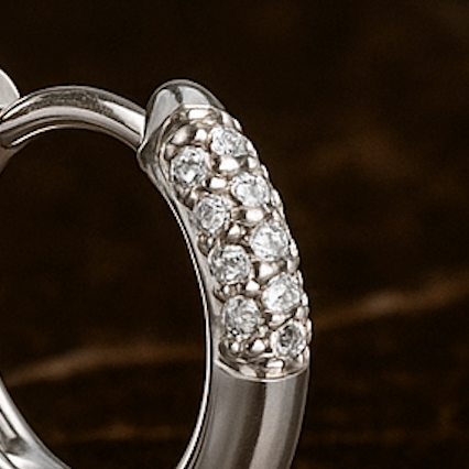 HALF STONED HUGGIES Silver