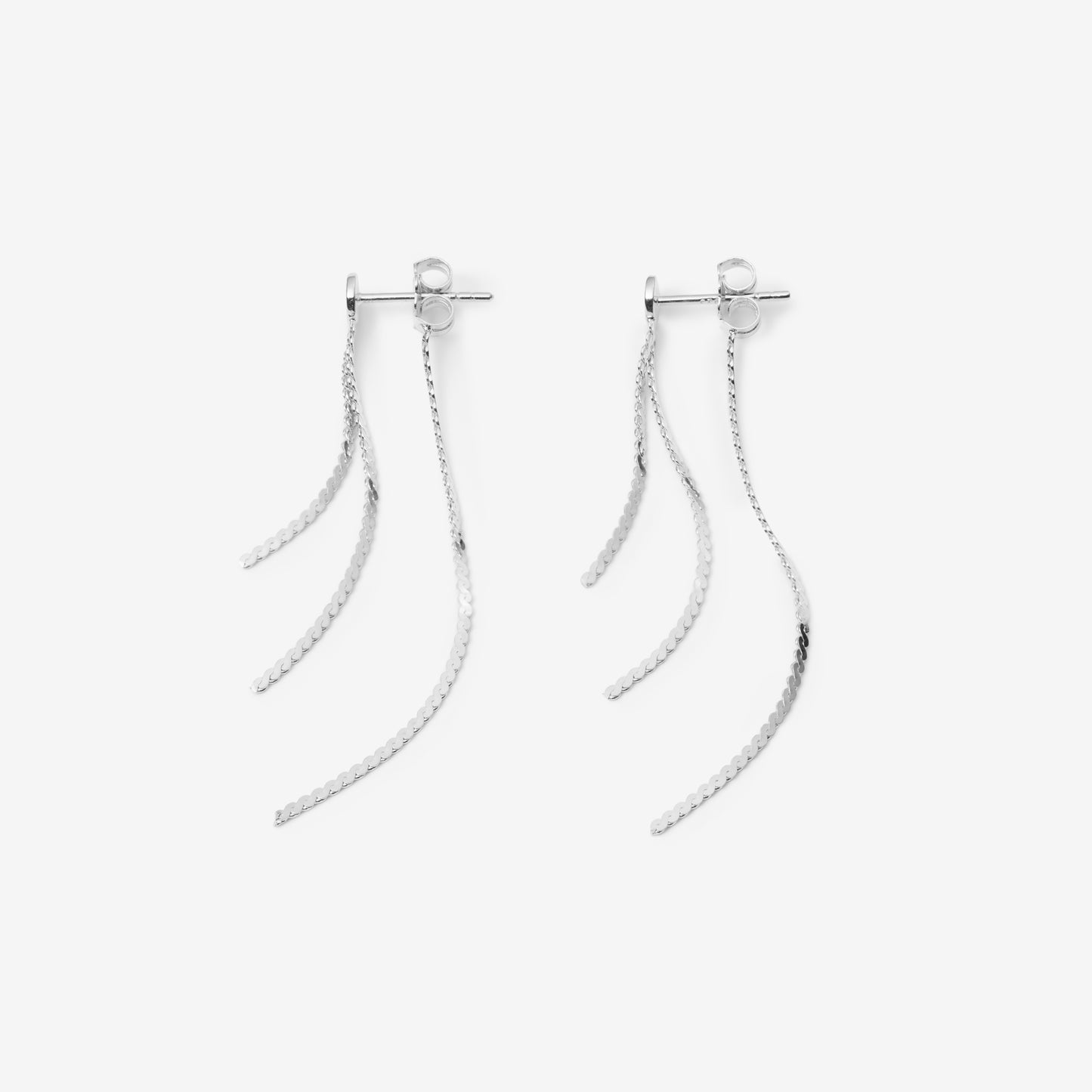 FRONT BACK DANGLE EARRINGS Silver