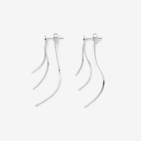 FRONT BACK DANGLE EARRINGS Silver
