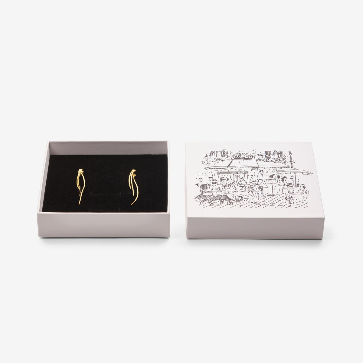 FRONT BACK DANGLE EARRINGS Gold