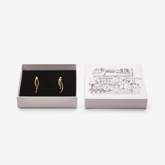 FRONT BACK DANGLE EARRINGS Gold