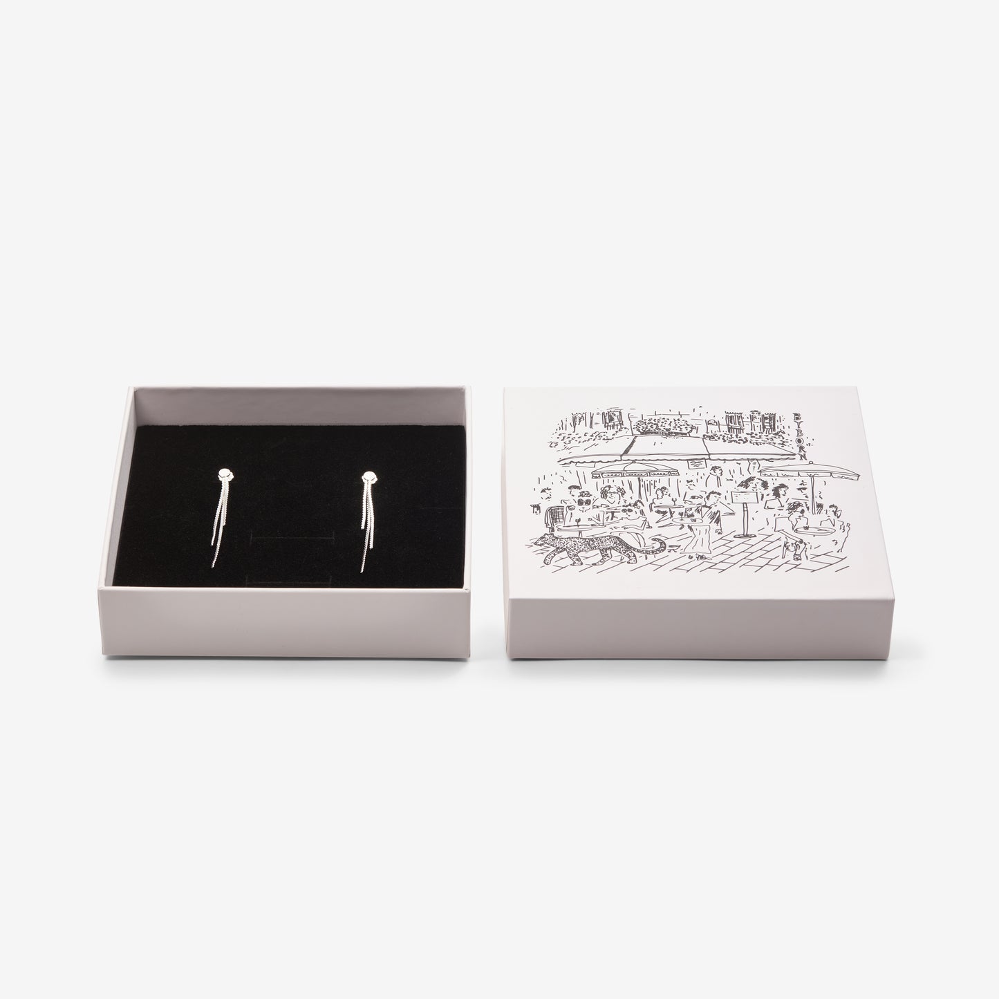 FRONT BACK DANGLE EARRINGS Silver