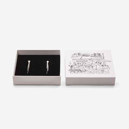 FRONT BACK DANGLE EARRINGS Silver