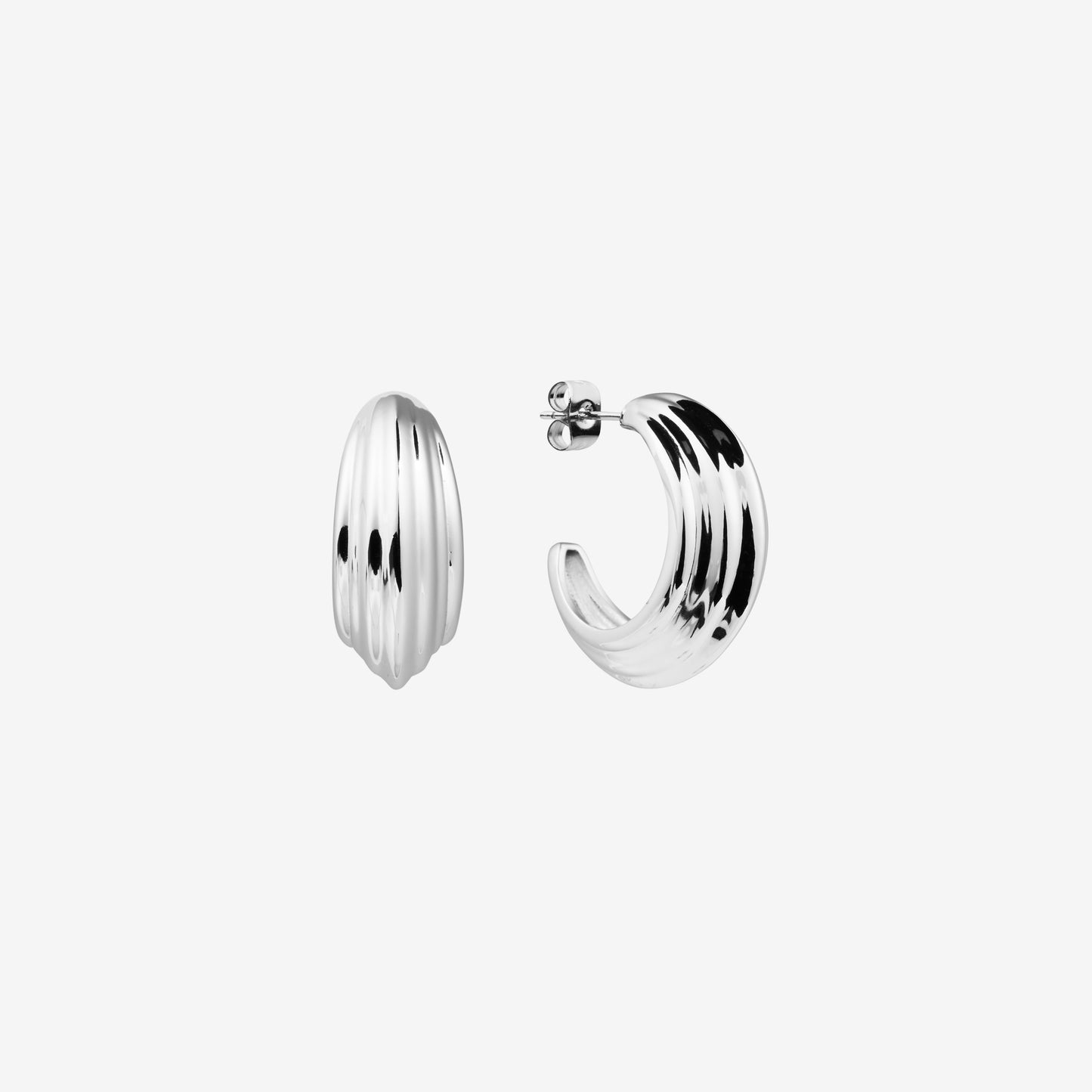 BOLD HOOPS EARRINGS Silver