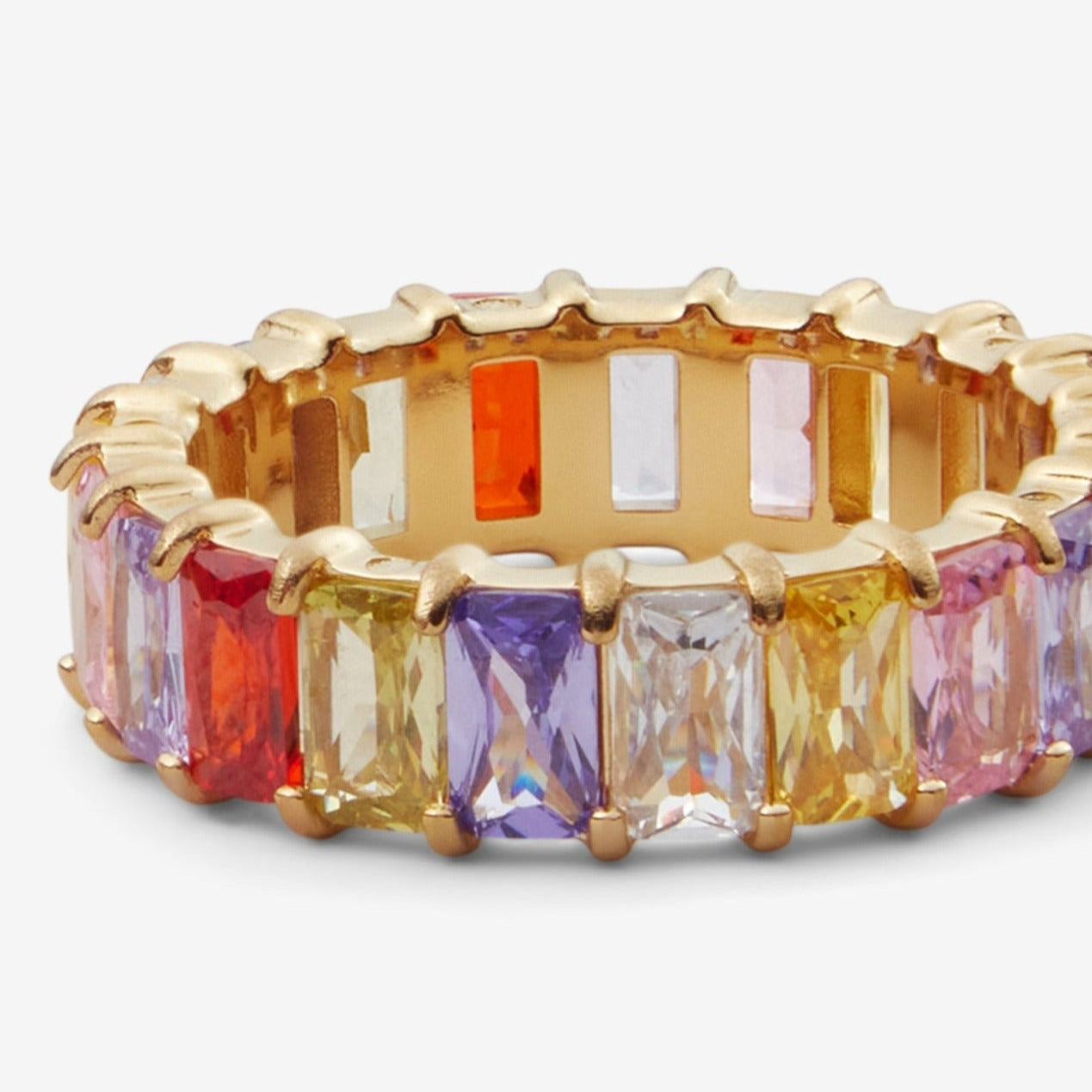MULTICOLOR BAGUETTE RING Gold