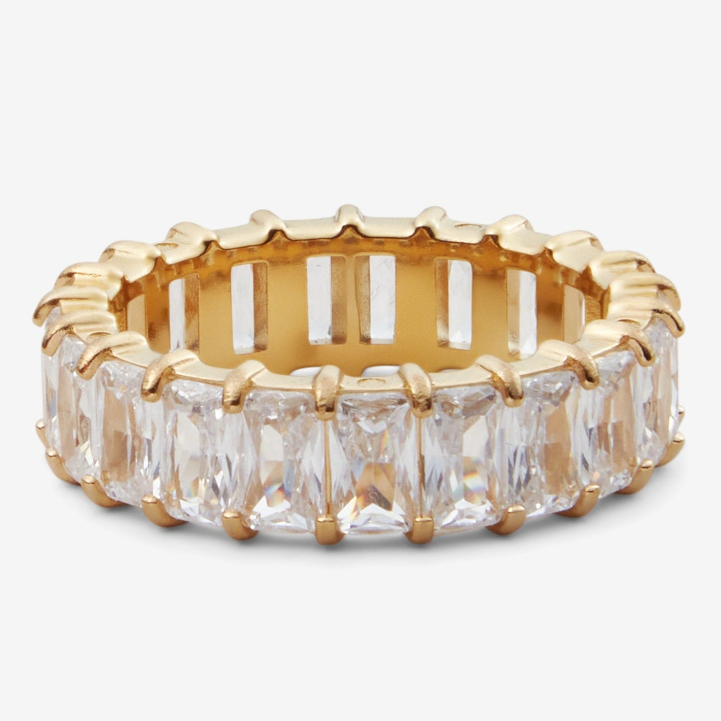 CLEAR BAGUETTE RING Gold