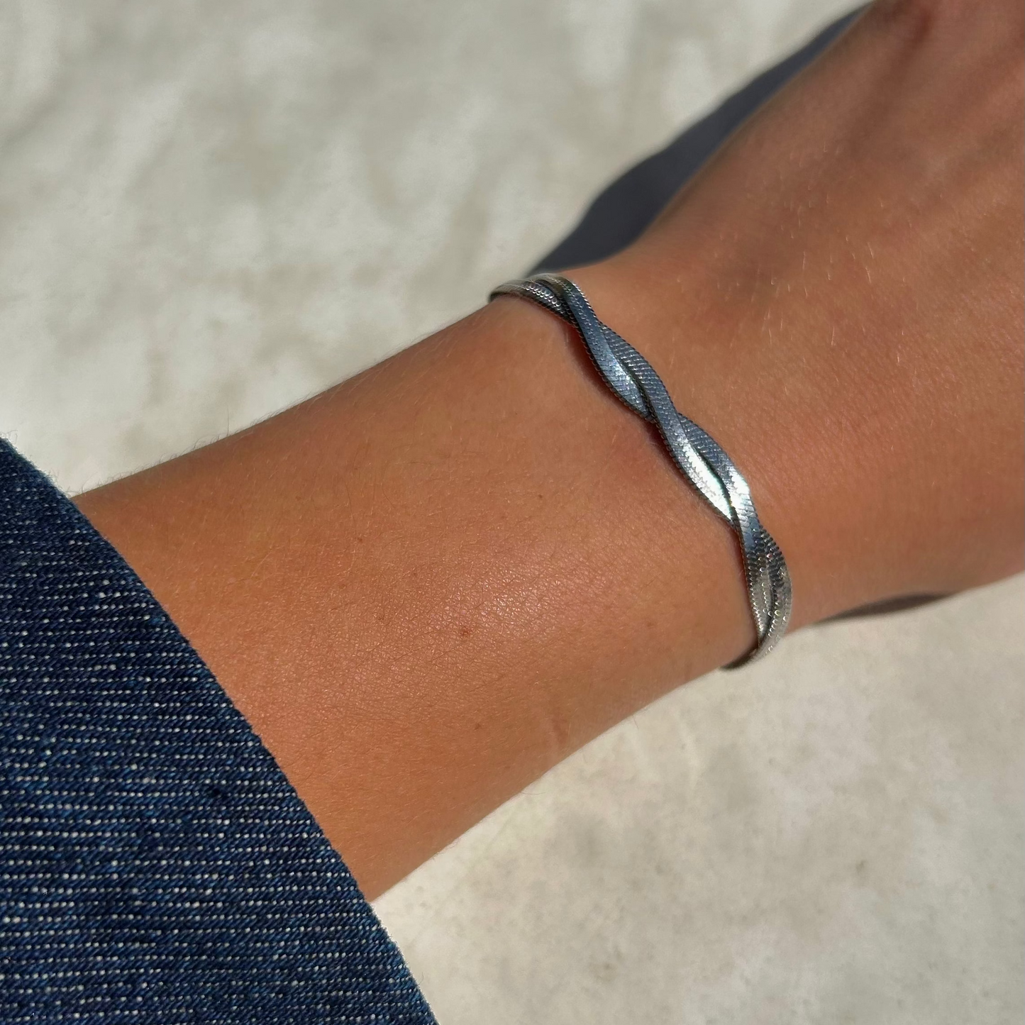 WOVEN SNAKE BRACELET Silver