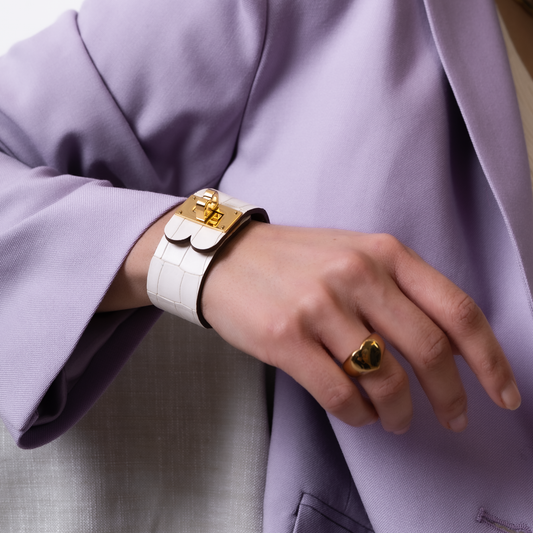 FARRIER White Croc Gold