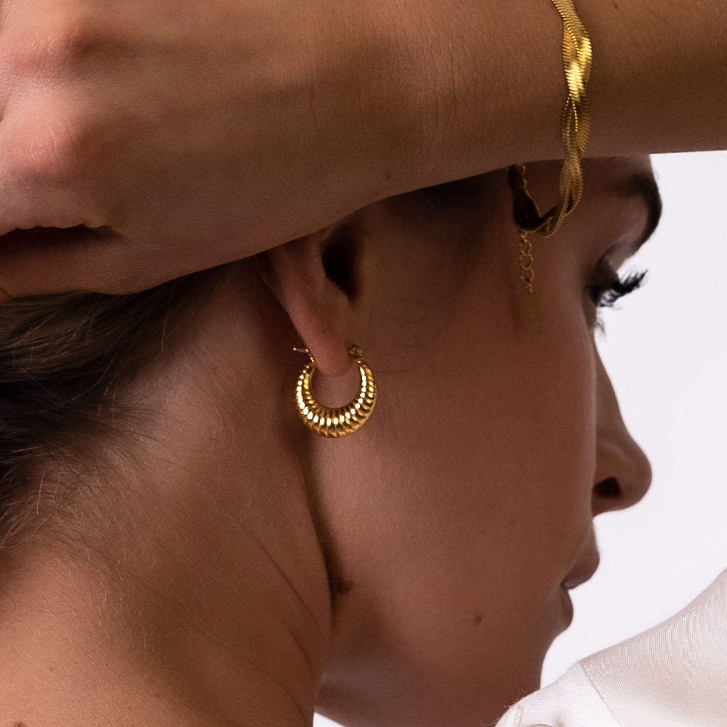 SWIRL HOOPS EARRINGS