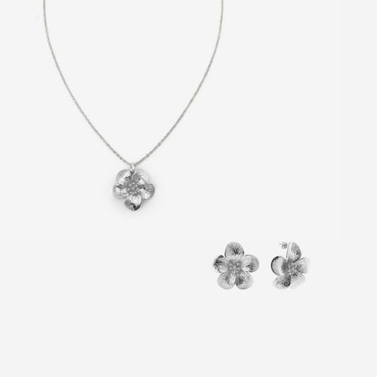 FLOWER GIFT SET Silver