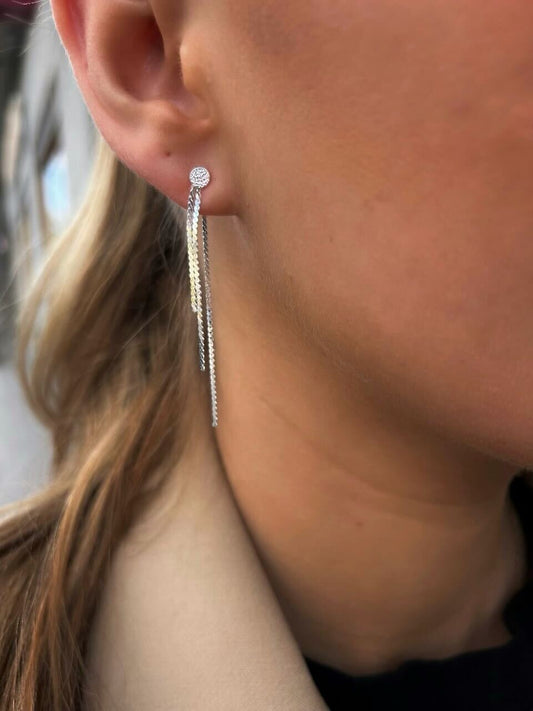FRONT BACK DANGLE EARRINGS Silver