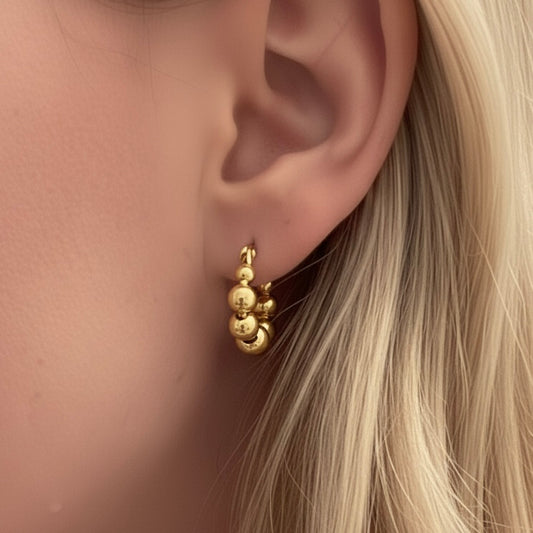 BUBBLE HOOPS EARRINGS Gold