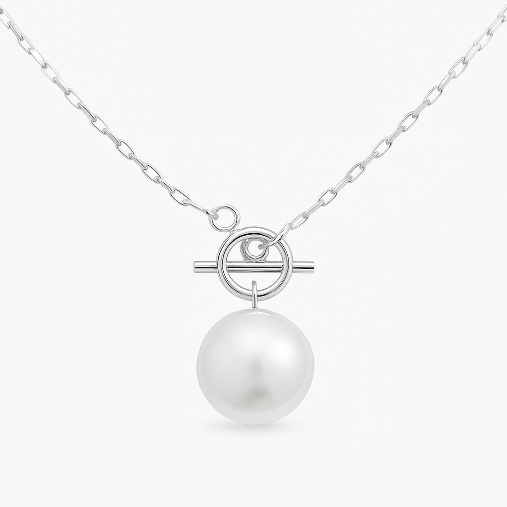 BOLD PEARL NECKLACE Silver