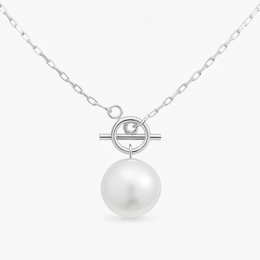BOLD PEARL NECKLACE Silver