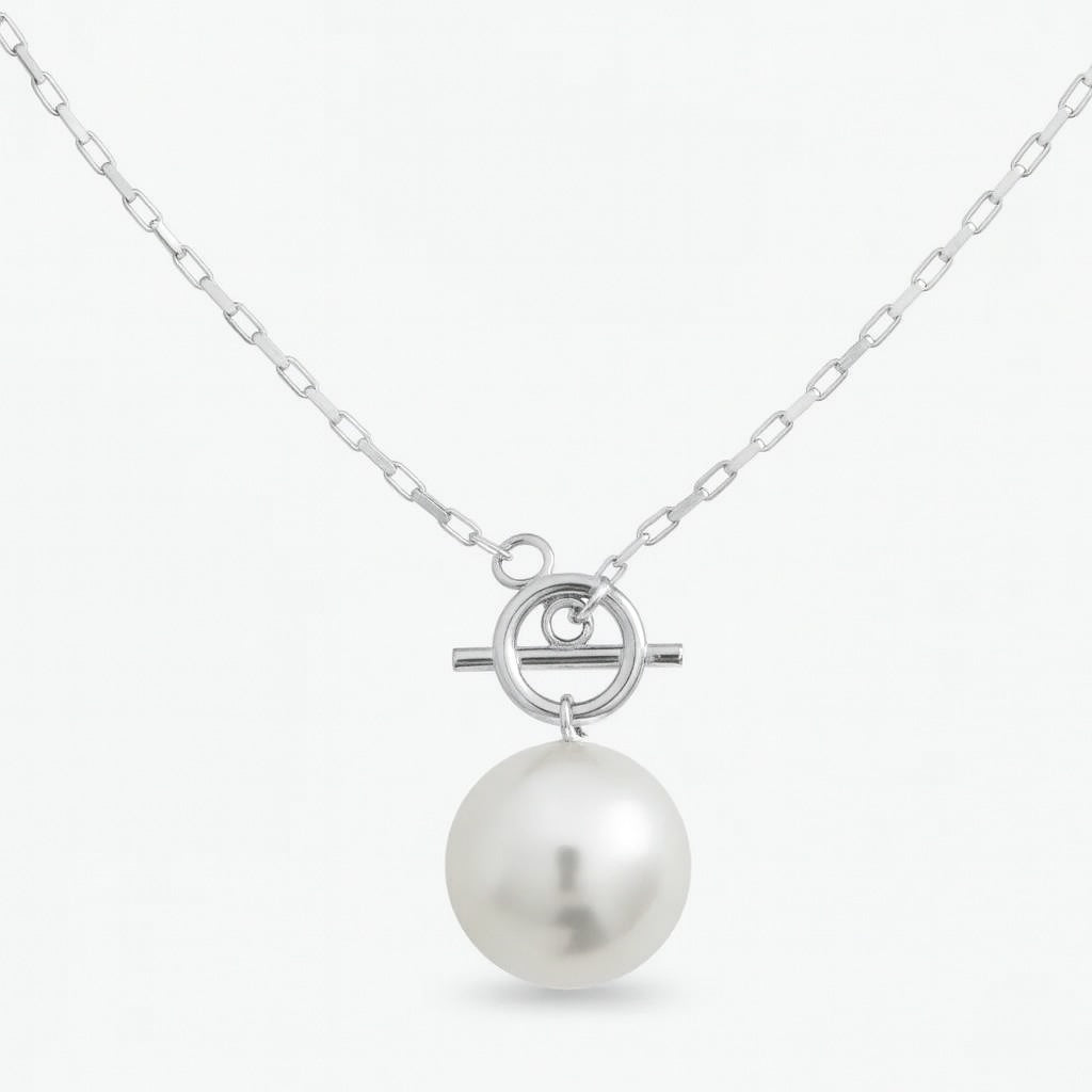 BOLD PEARL NECKLACE Silver