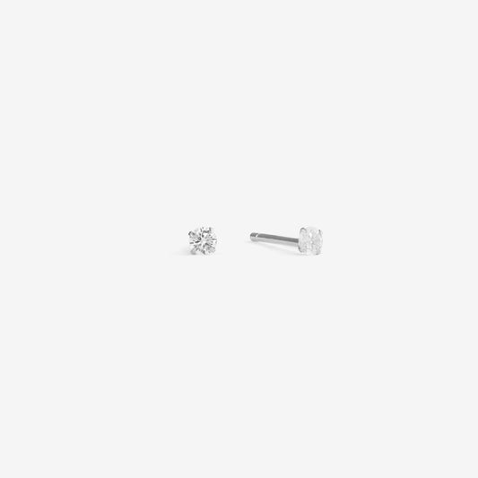 STUD EARRINGS Silver 2 mm