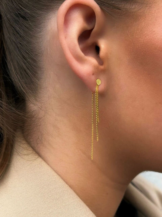 FRONT BACK DANGLE EARRINGS Gold