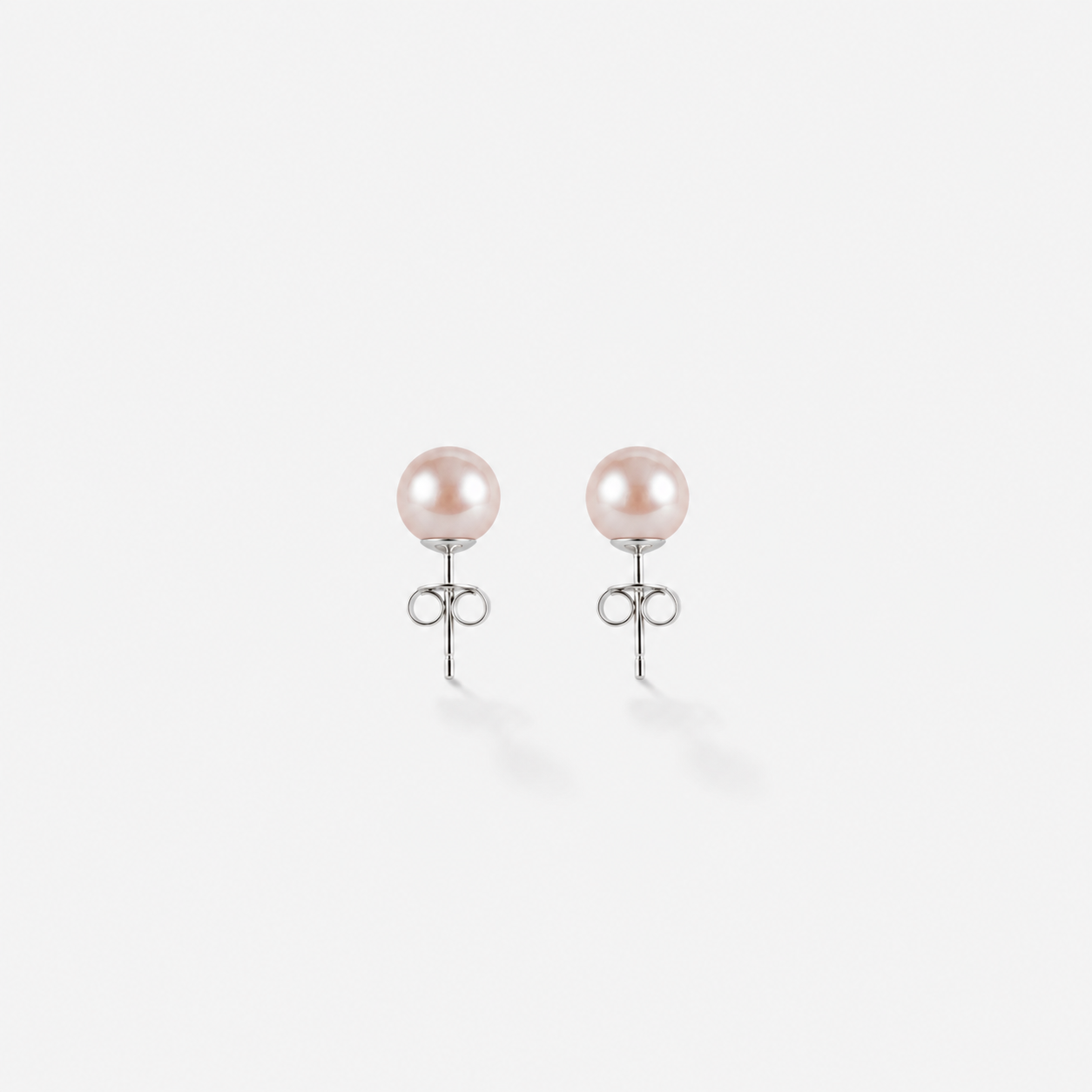PINK PEARL STUDS Silver
