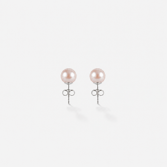 PINK PEARL STUDS Silver