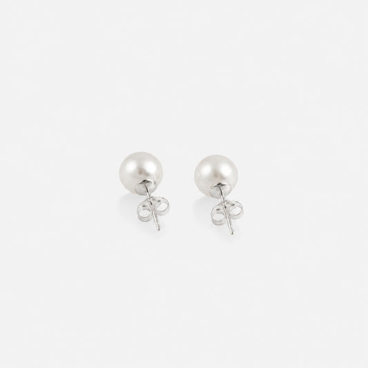 CLASSIC PEARL STUDS Silver