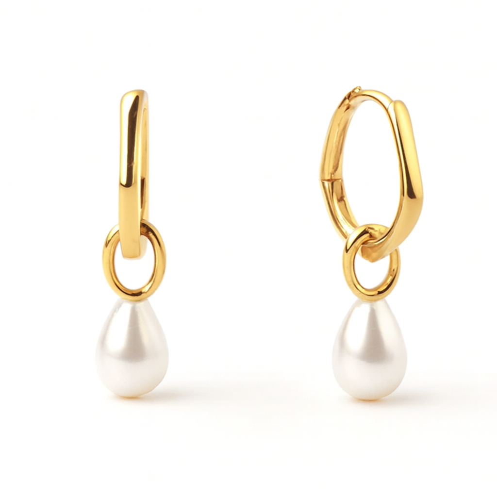 DEWDROP PEARL EARRINGS Gold