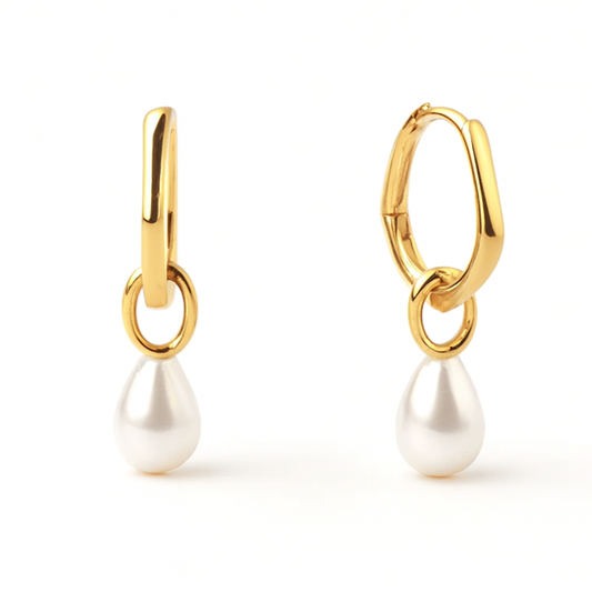 DEWDROP PEARL EARRINGS Gold