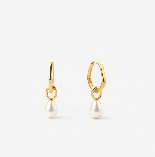 DEWDROP PEARL EARRINGS Gold