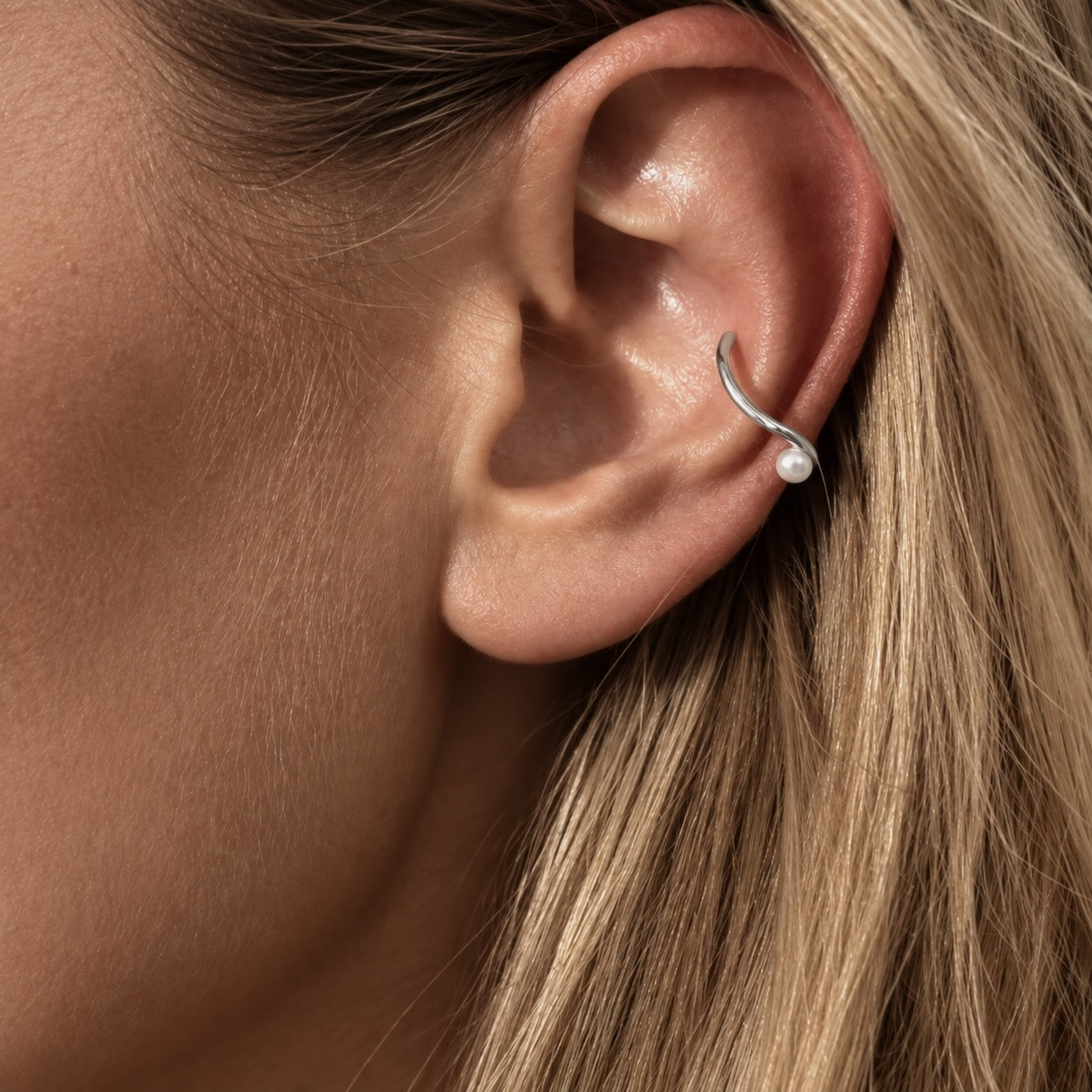 EAR CUFF WITH PEARL Silver