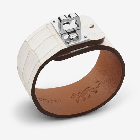 FARRIER White Croc Silver